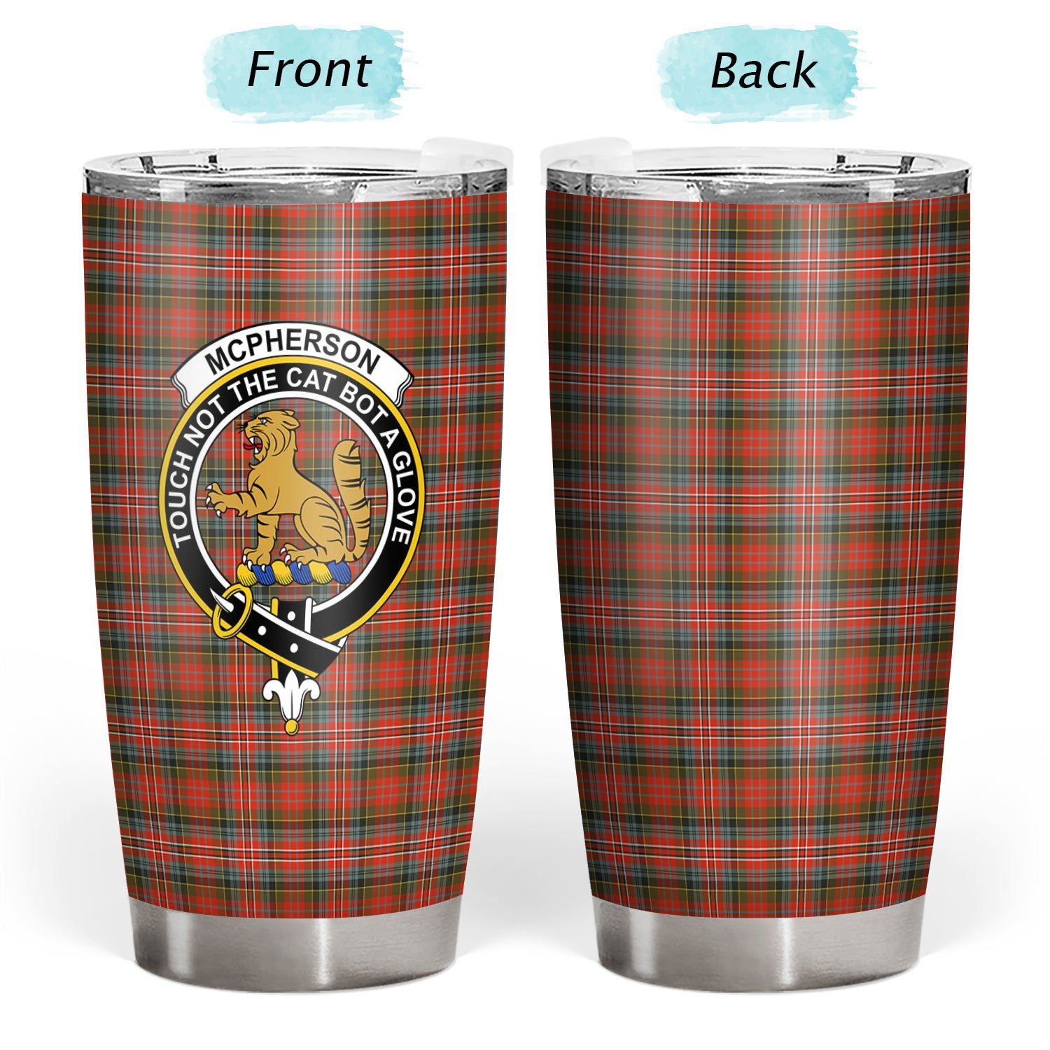 McPherson Weathered Tartan Crest Tumbler