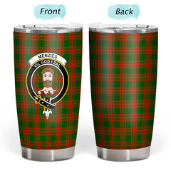 Menzies Green Modern Tartan Crest Tumbler