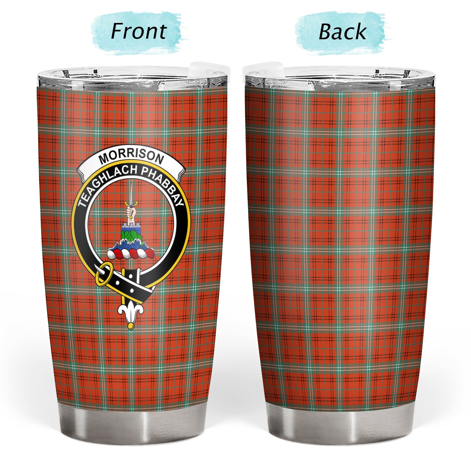 Morrison Red Ancient Tartan Crest Tumbler