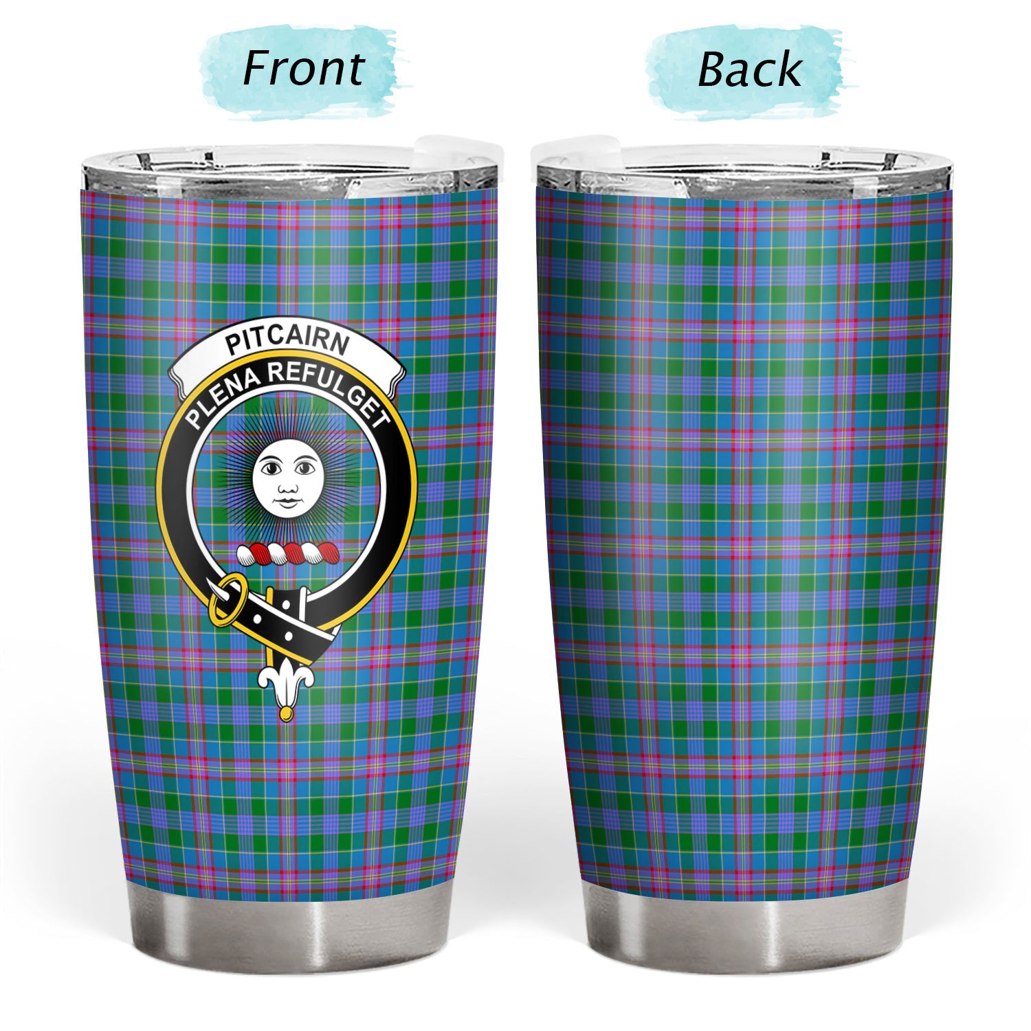 Pitcairn Hunting Tartan Crest Tumbler