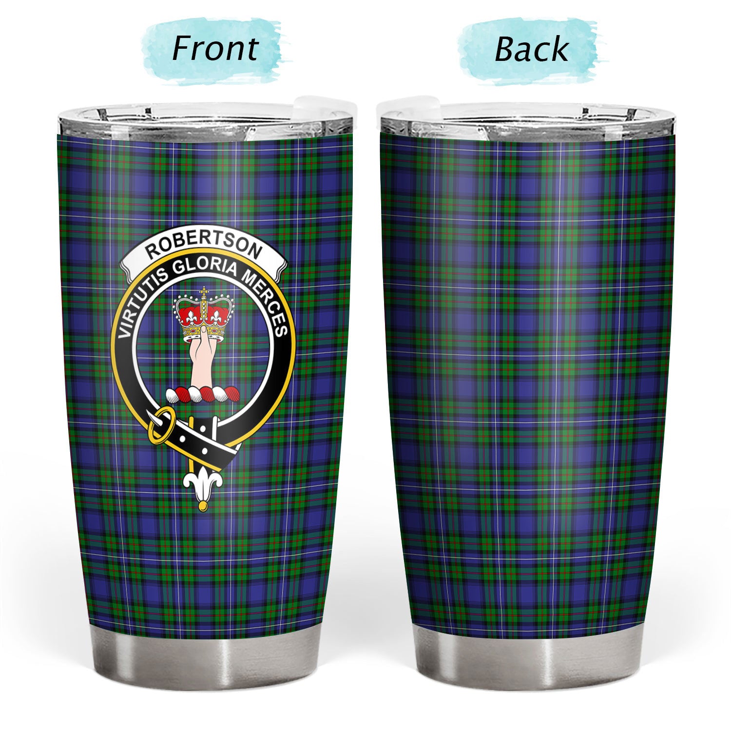 Robertson Hunting Modern Tartan Crest Tumbler