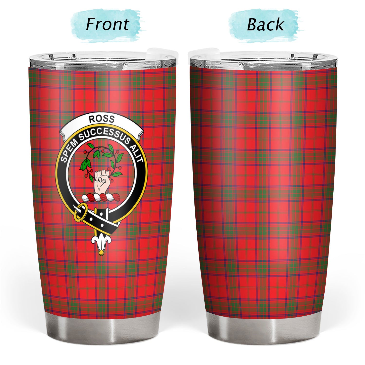 Ross Modern Tartan Crest Tumbler