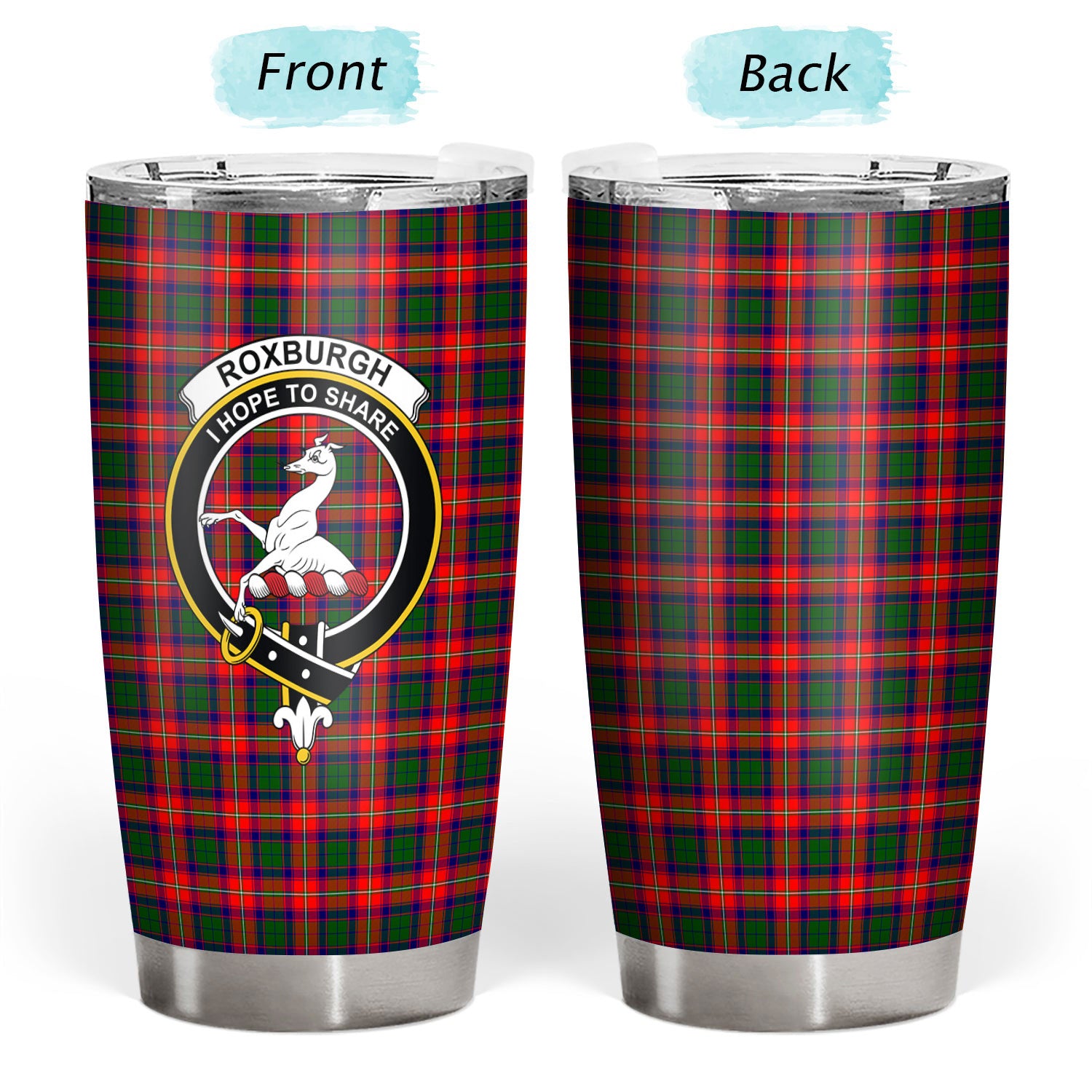 Roxburgh District Tartan Crest Tumbler