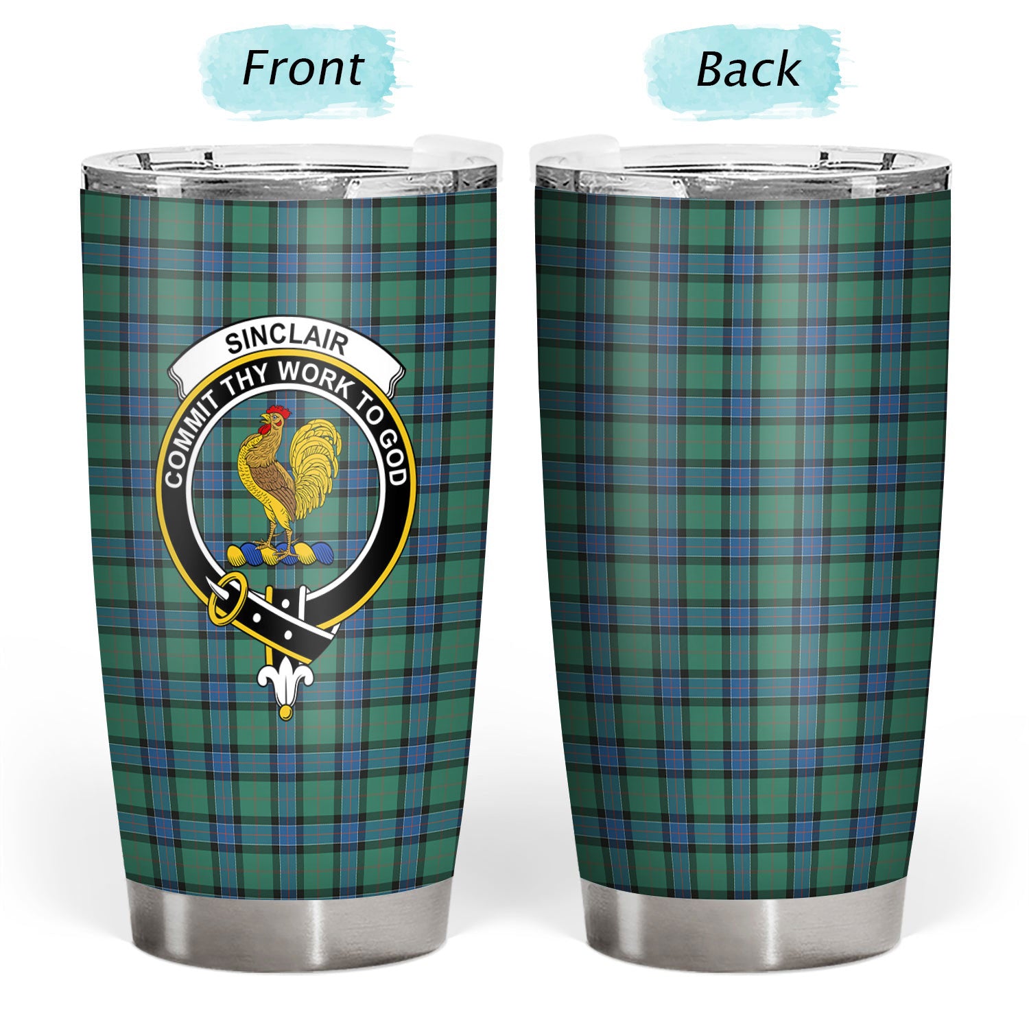 Sinclair Hunting Ancient Tartan Crest Tumbler