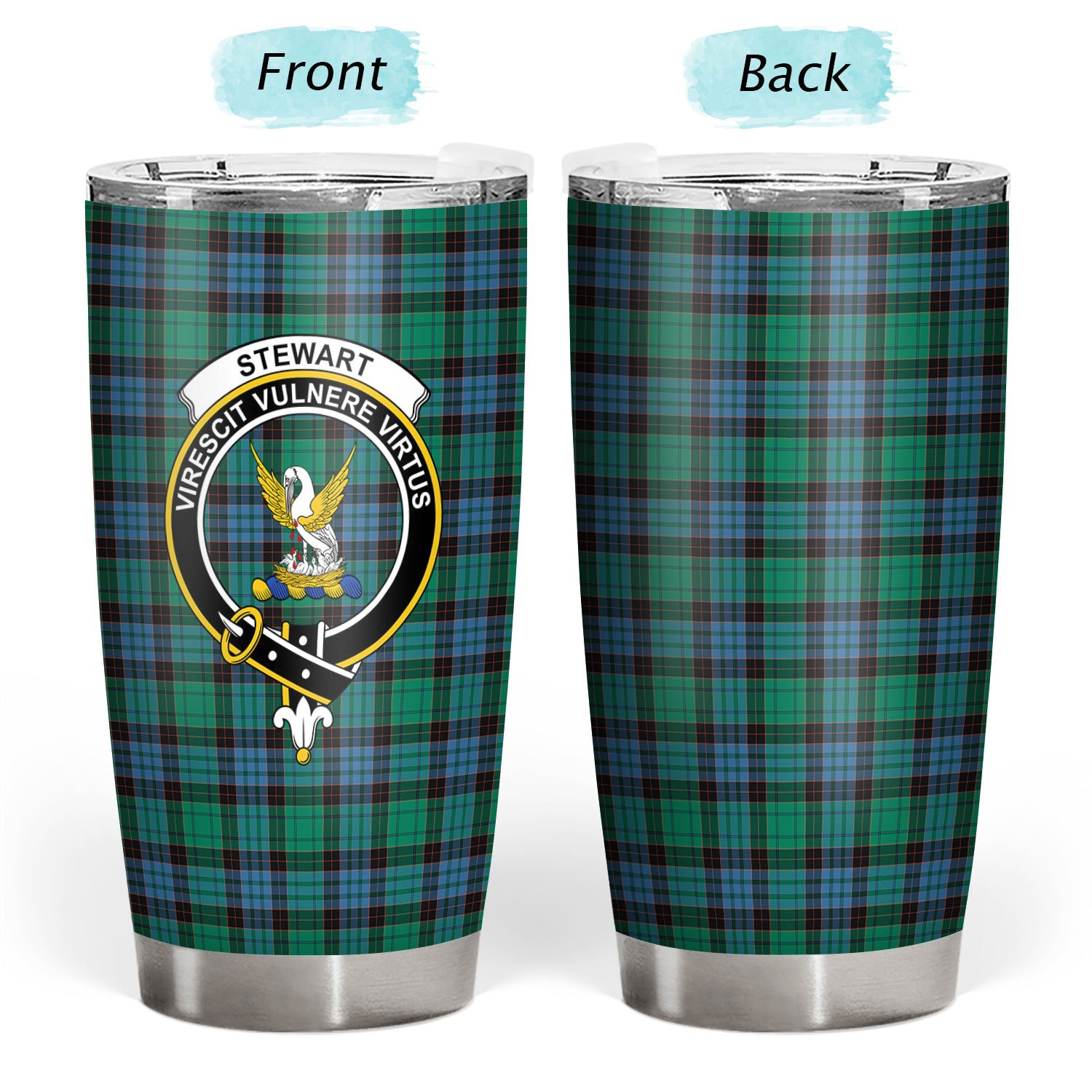 Stewart Old Ancient Tartan Crest Tumbler