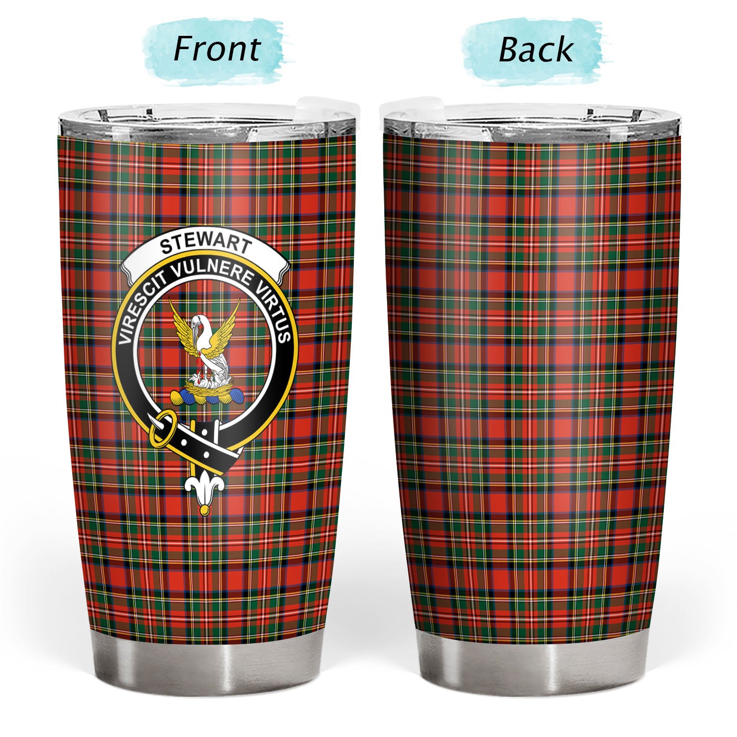 Stewart Royal Modern Tartan Crest Tumbler