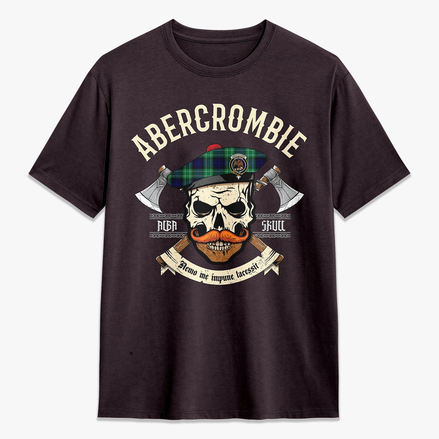 Abercrombie Tartan Crest 2D T-shirt - Alba Skull Style