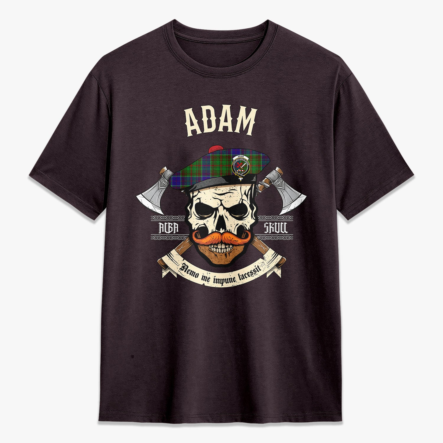 Adam Tartan Crest 2D T-shirt - Alba Skull Style