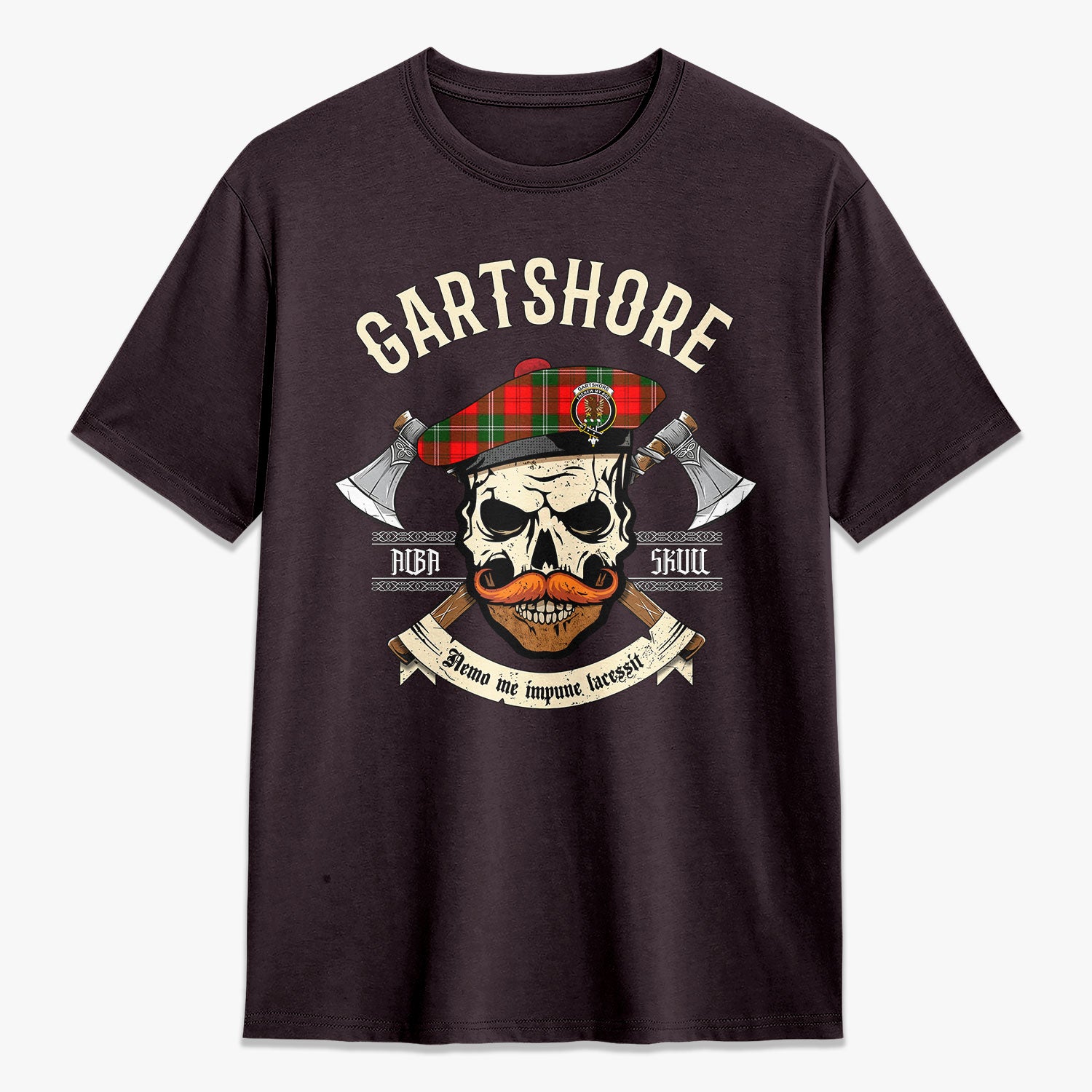 Gartshore Tartan Crest 2D T-shirt - Alba Skull Style