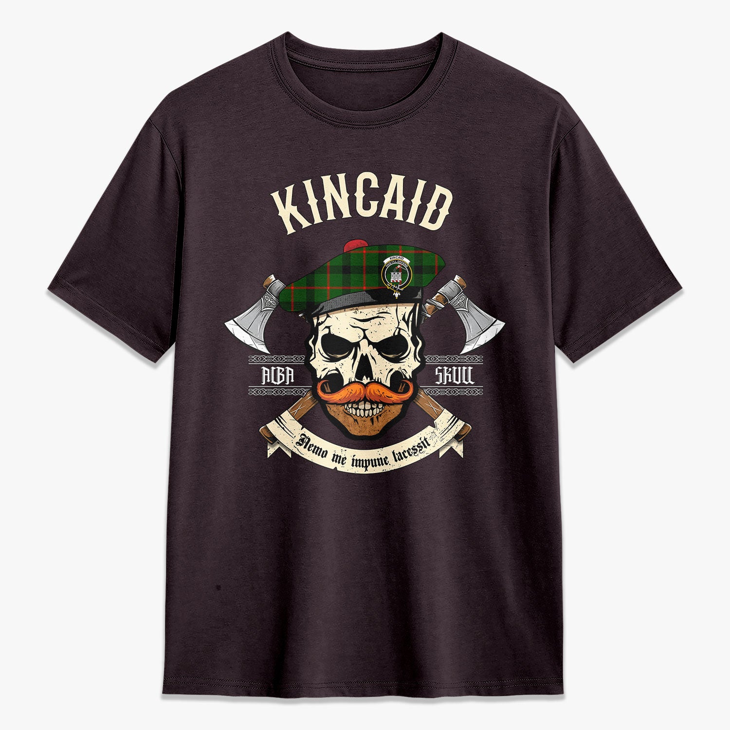 Kincaid Tartan Crest 2D T-shirt - Alba Skull Style