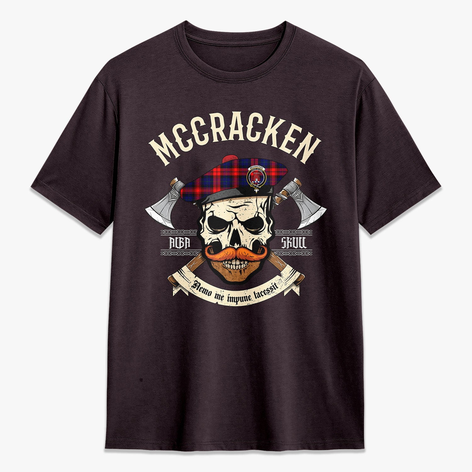 McCracken Tartan Crest 2D T-shirt - Alba Skull Style