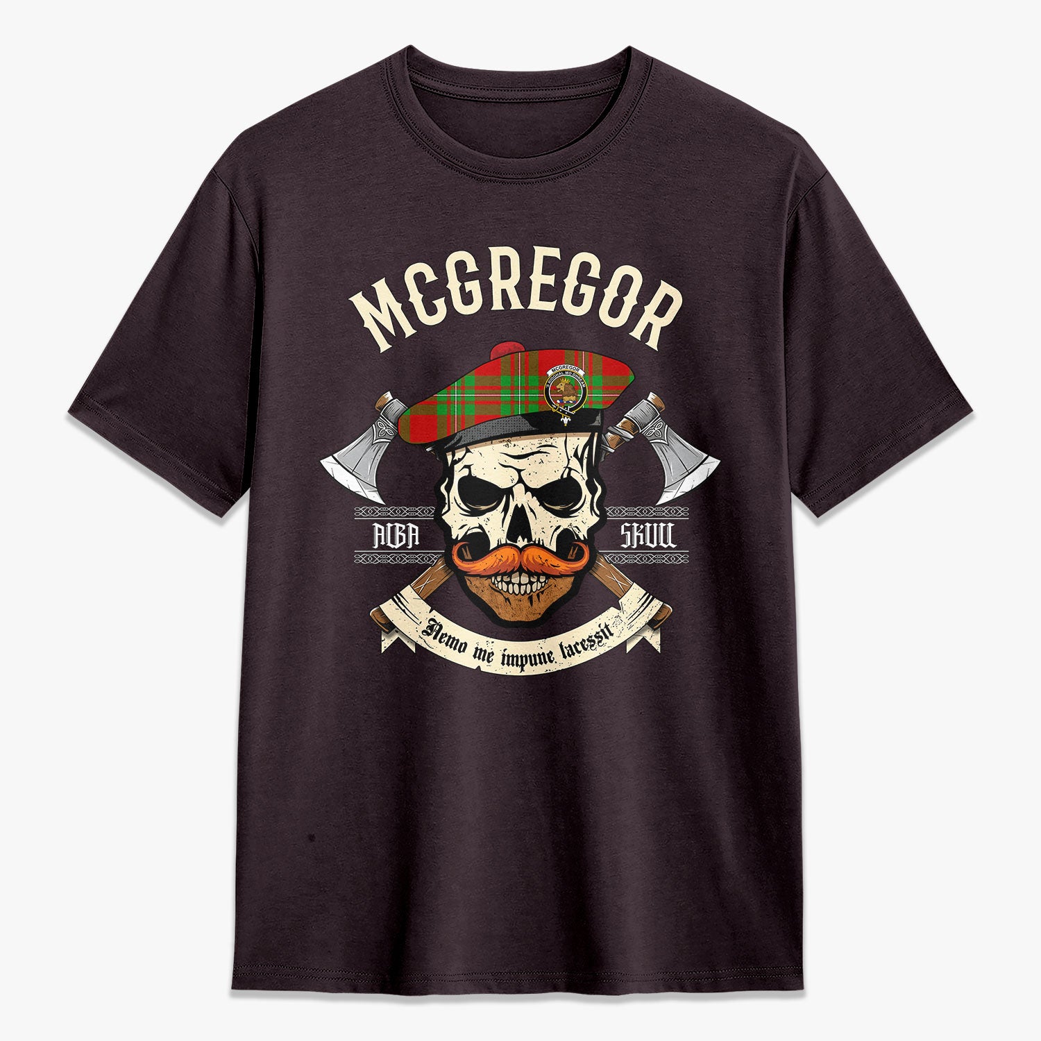 McGregor Modern Tartan Crest 2D T-shirt - Alba Skull Style