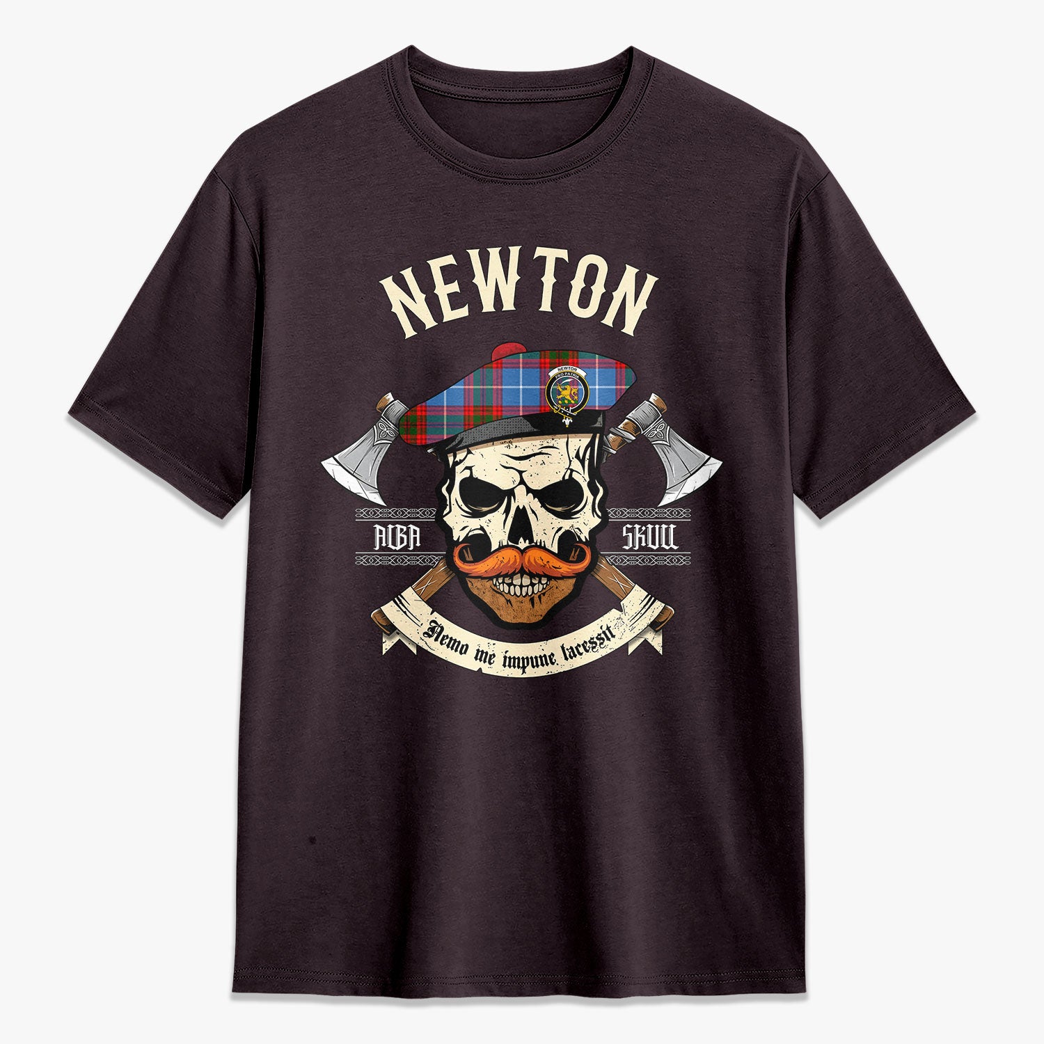 Newton Tartan Crest 2D T-shirt - Alba Skull Style