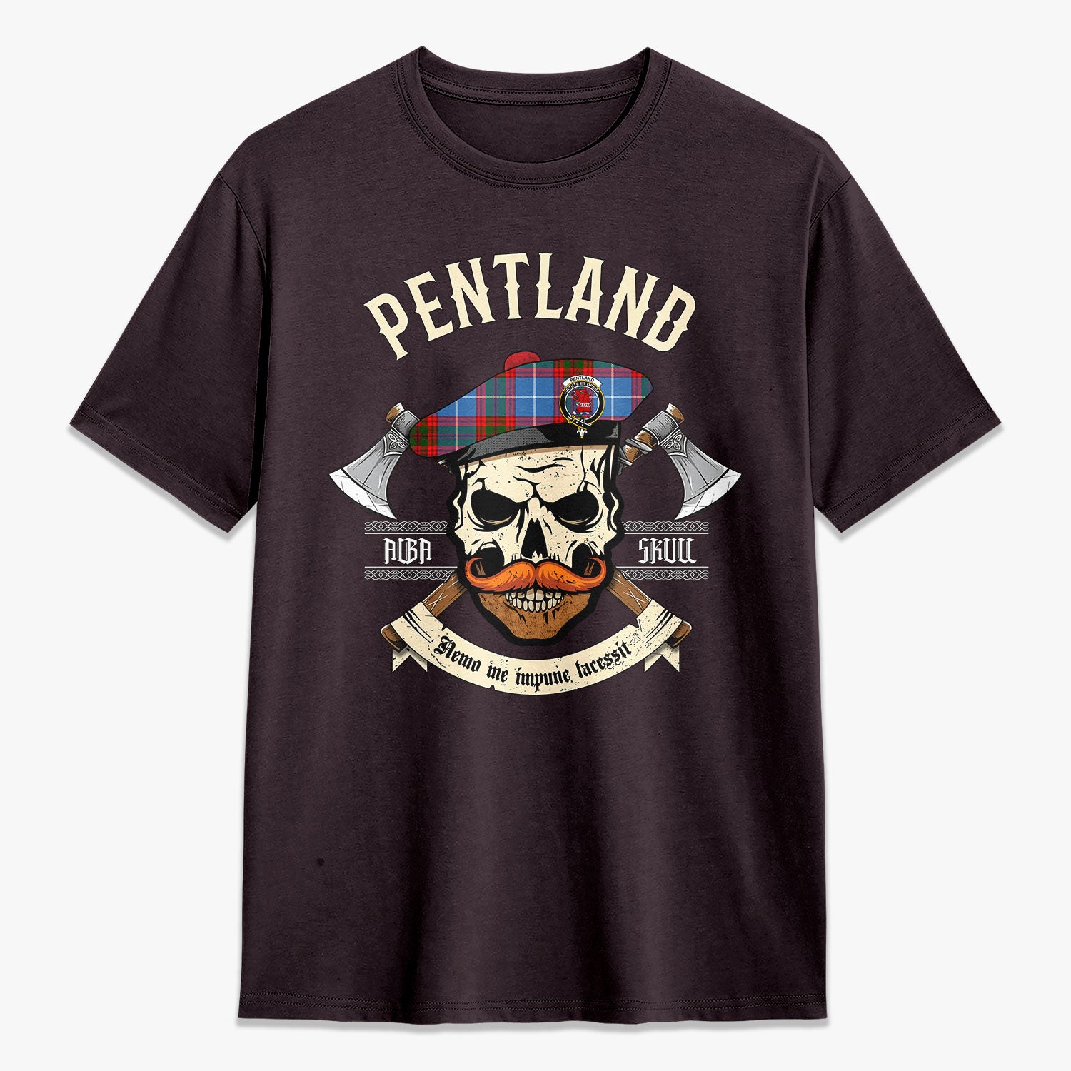 Pentland Tartan Crest 2D T-shirt - Alba Skull Style