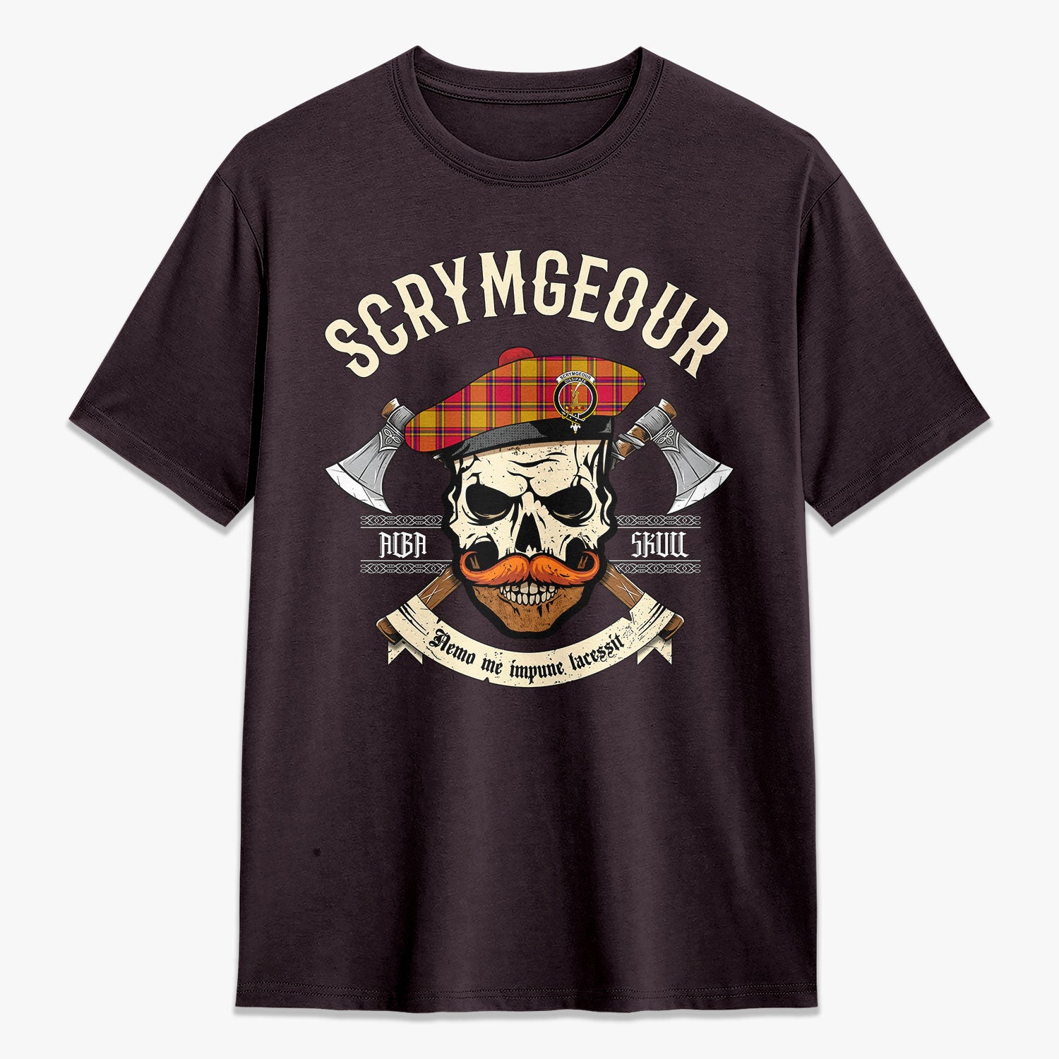 Scrymgeour Tartan Crest 2D T-shirt - Alba Skull Style