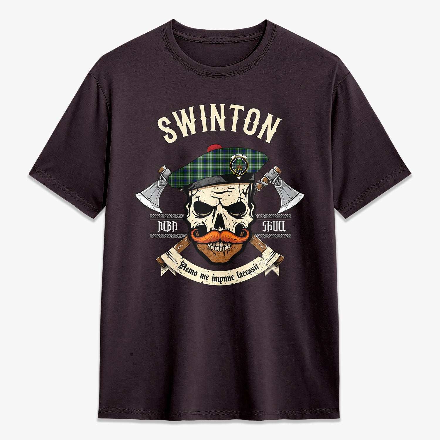 Swinton Tartan Crest 2D T-shirt - Alba Skull Style