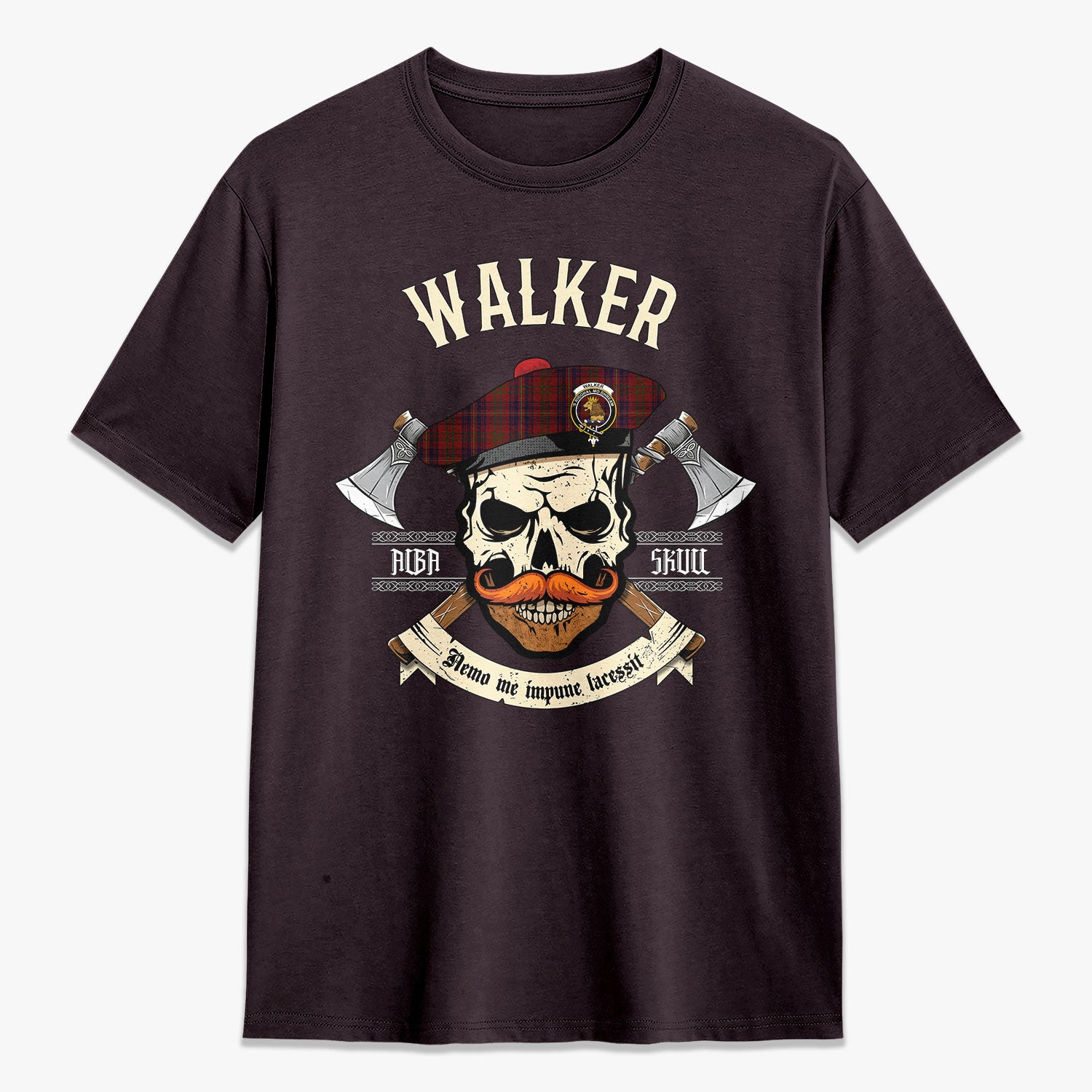 Walker Tartan Crest 2D T-shirt - Alba Skull Style