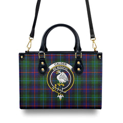 Calder (Calder-Campbell) Tartan Crest Leather Handbag