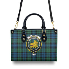 Campbell Ancient 02 Tartan Crest Leather Handbag