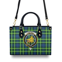 Campbell of Breadalbane Ancient Tartan Crest Leather Handbag