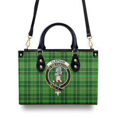 Clephan (or Clephane) Tartan Crest Leather Handbag