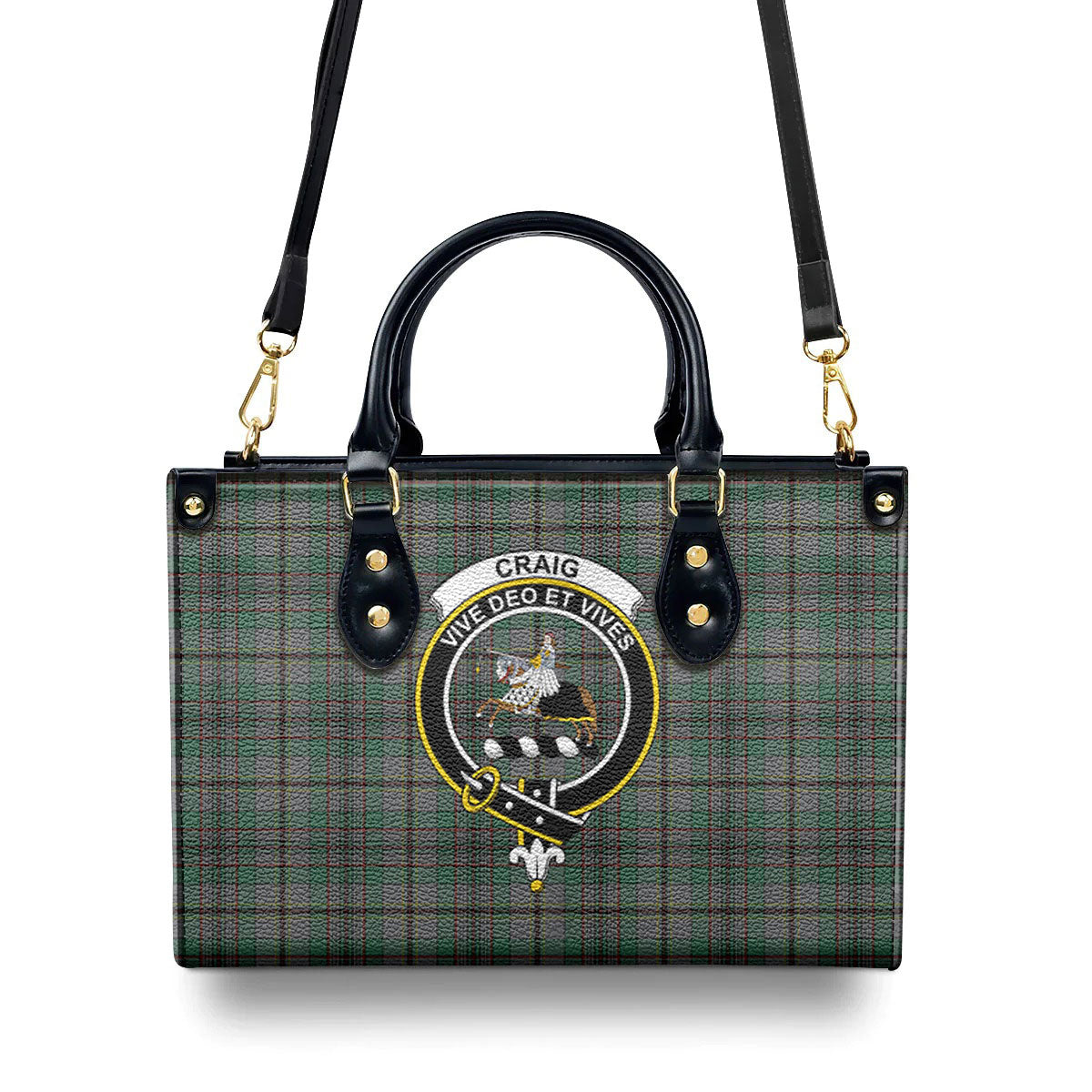 Craig Tartan Crest Leather Handbag