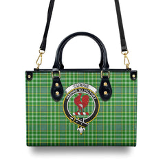 Currie Tartan Crest Leather Handbag