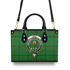 Don Tartan Crest Leather Handbag