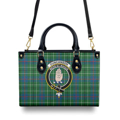 Duncanson Tartan Crest Leather Handbag