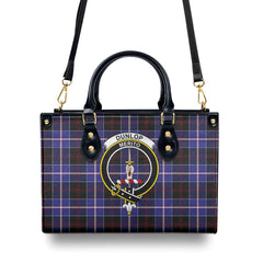 Dunlop Modern Tartan Crest Leather Handbag