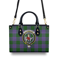 Elphinstone Tartan Crest Leather Handbag