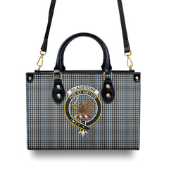 Gladstone Tartan Crest Leather Handbag