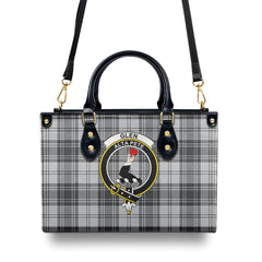 Glen Tartan Crest Leather Handbag