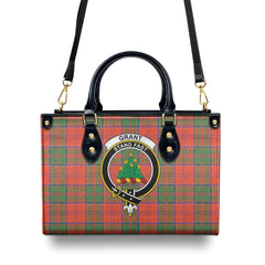 Grant Ancient Tartan Crest Leather Handbag