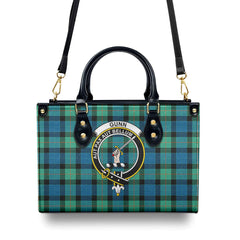 Gunn Ancient Tartan Crest Leather Handbag