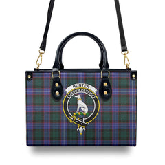 Hunter Modern Tartan Crest Leather Handbag