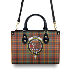 Innes Ancient Tartan Crest Leather Handbag