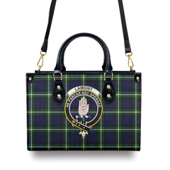 Lamont Modern Tartan Crest Leather Handbag