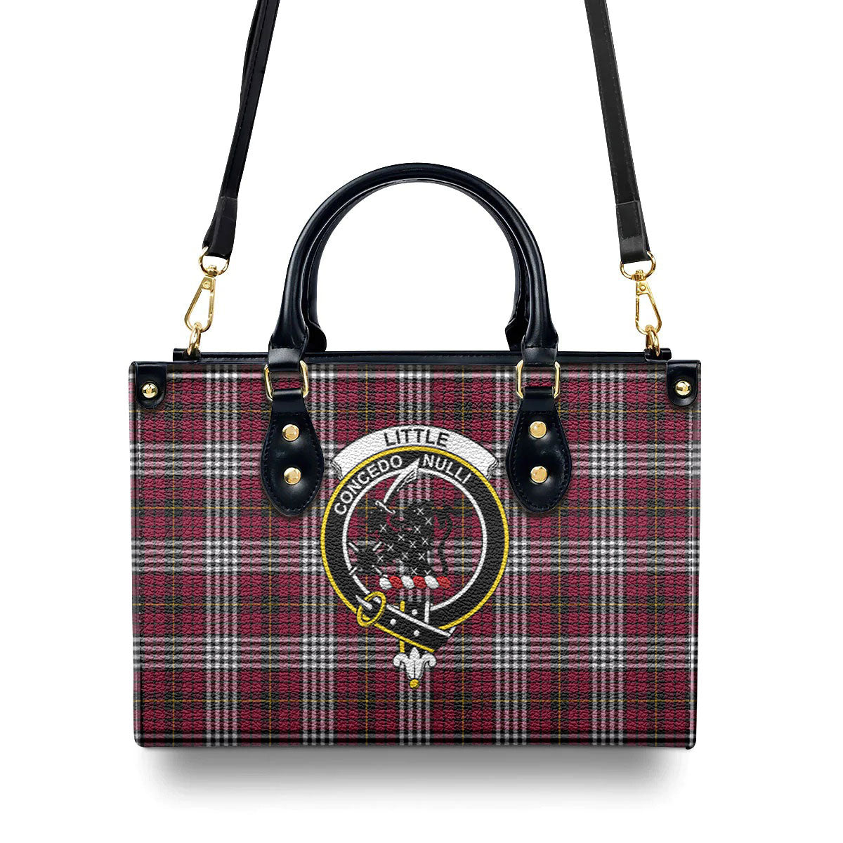 Little Tartan Crest Leather Handbag