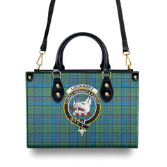 Lockhart Tartan Crest Leather Handbag