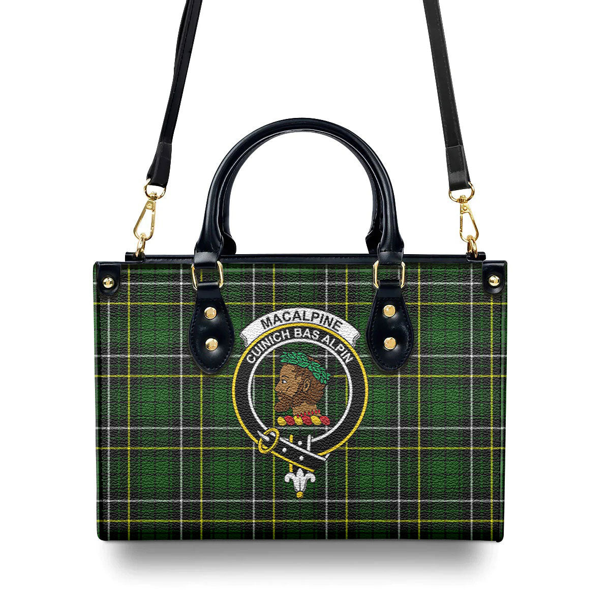 MacAlpine Modern Tartan Crest Leather Handbag