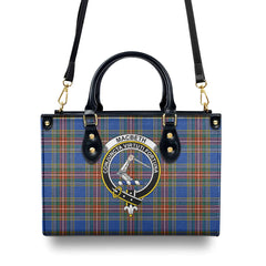 MacBeth Ancient Tartan Crest Leather Handbag