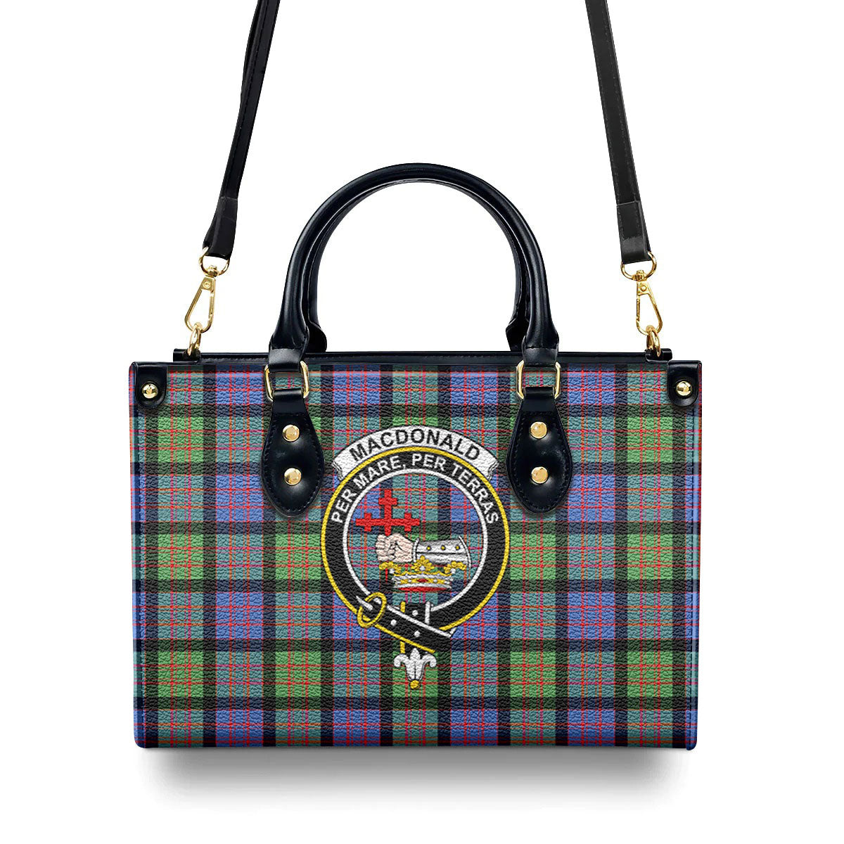 MacDonald Ancient Tartan Crest Leather Handbag