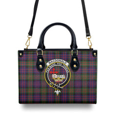 MacDonald Modern Tartan Crest Leather Handbag