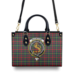 MacIntosh Hunting Modern Tartan Crest Leather Handbag