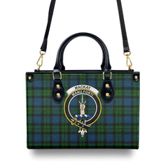 MacKay Modern Tartan Crest Leather Handbag