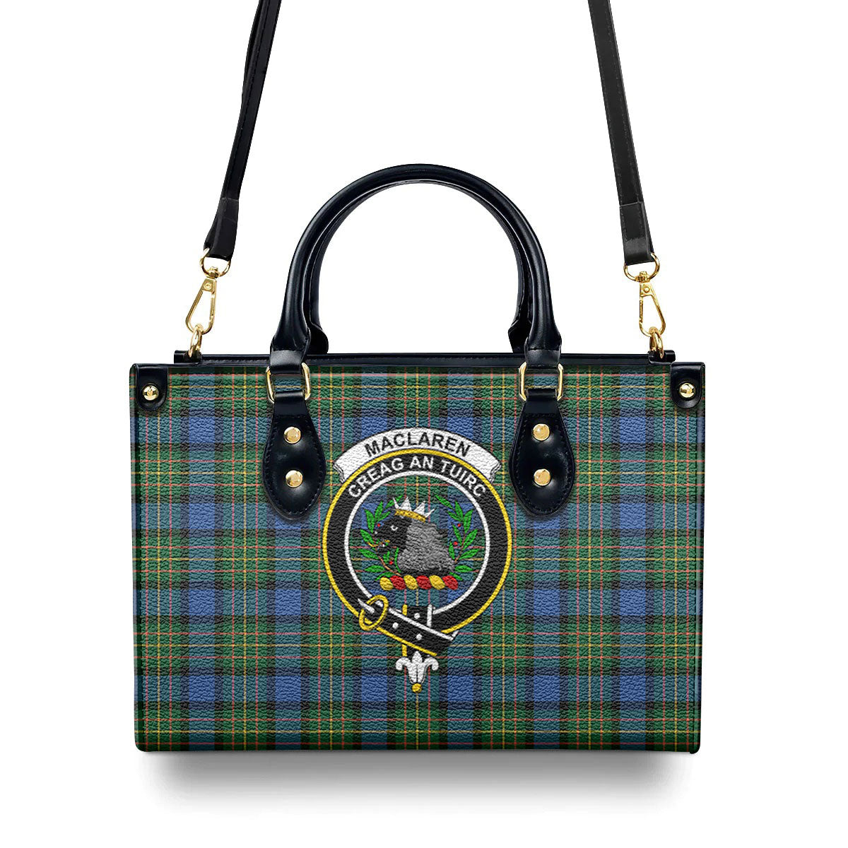 MacLaren Ancient Tartan Crest Leather Handbag