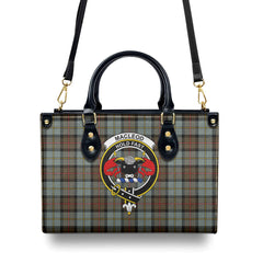 MacLeod of Harris Weathered Tartan Crest Leather Handbag