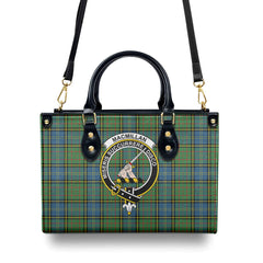 MacMillan Hunting Ancient Tartan Crest Leather Handbag