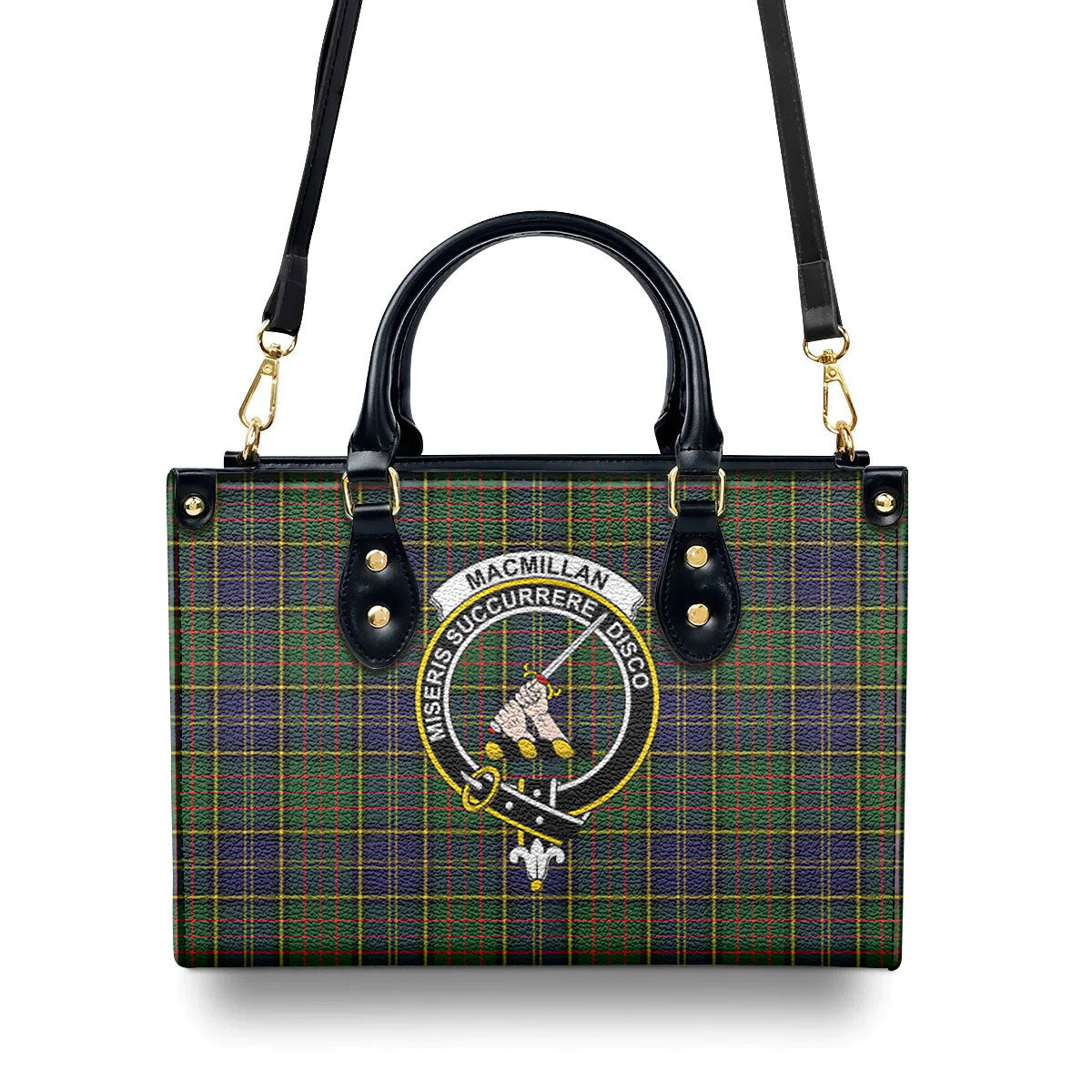 MacMillan Hunting Modern Tartan Crest Leather Handbag